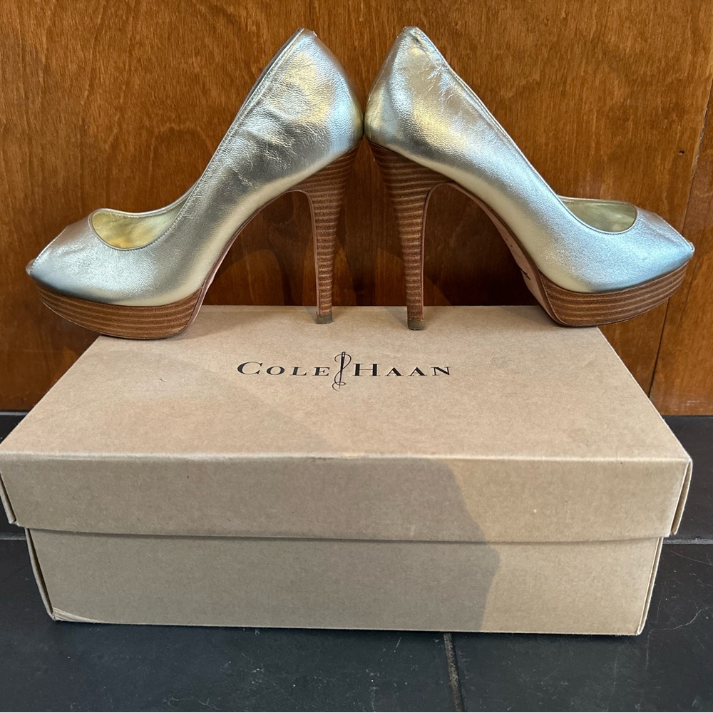 Cole Haan Soft Gold Metal Nike Air Heels